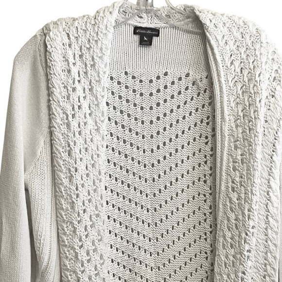 Eddie Bauer Women's Crochet Open Front Cardigan Women’s Large Boho Cotton - Picture 3 of 7